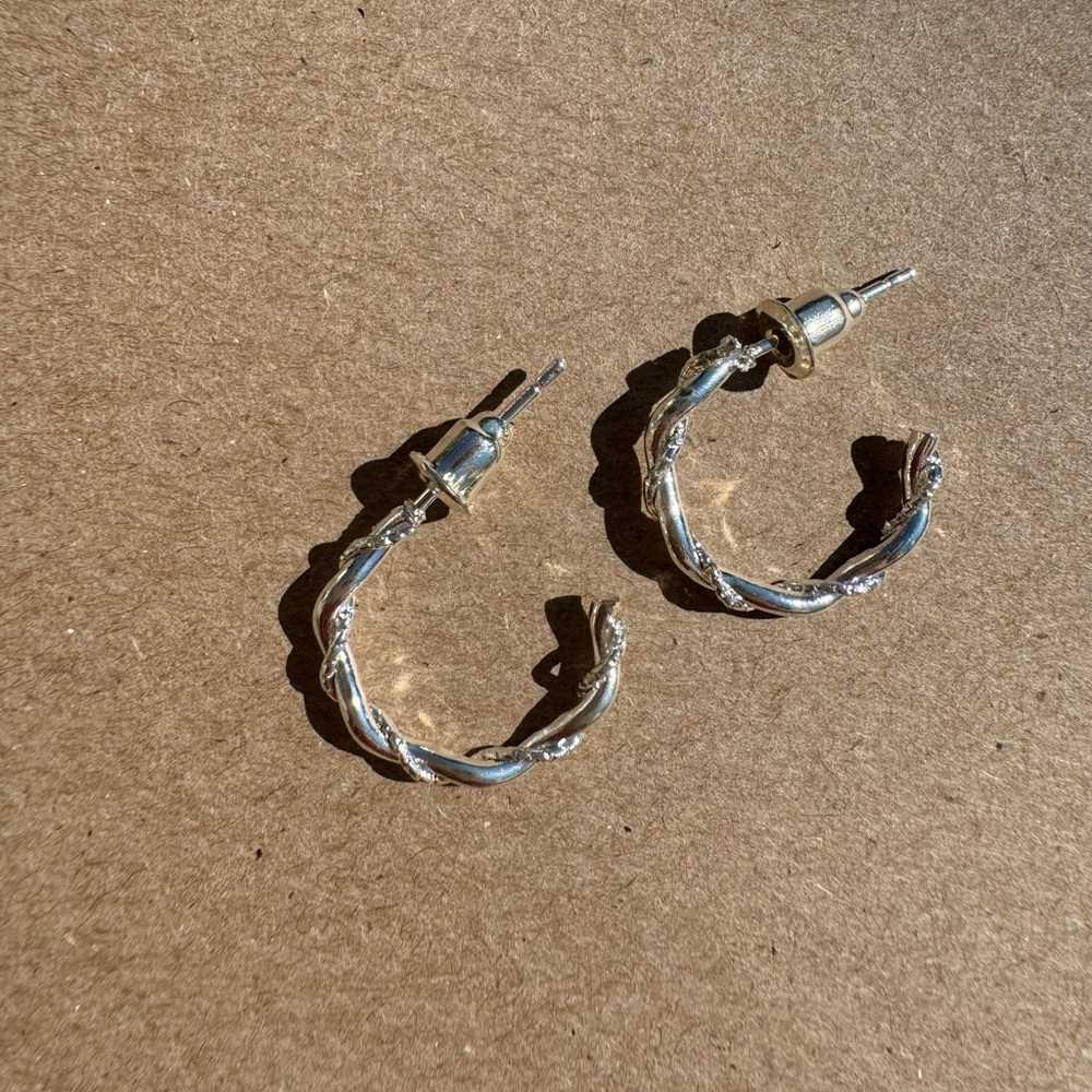 Simple Silver Hoop Huggies